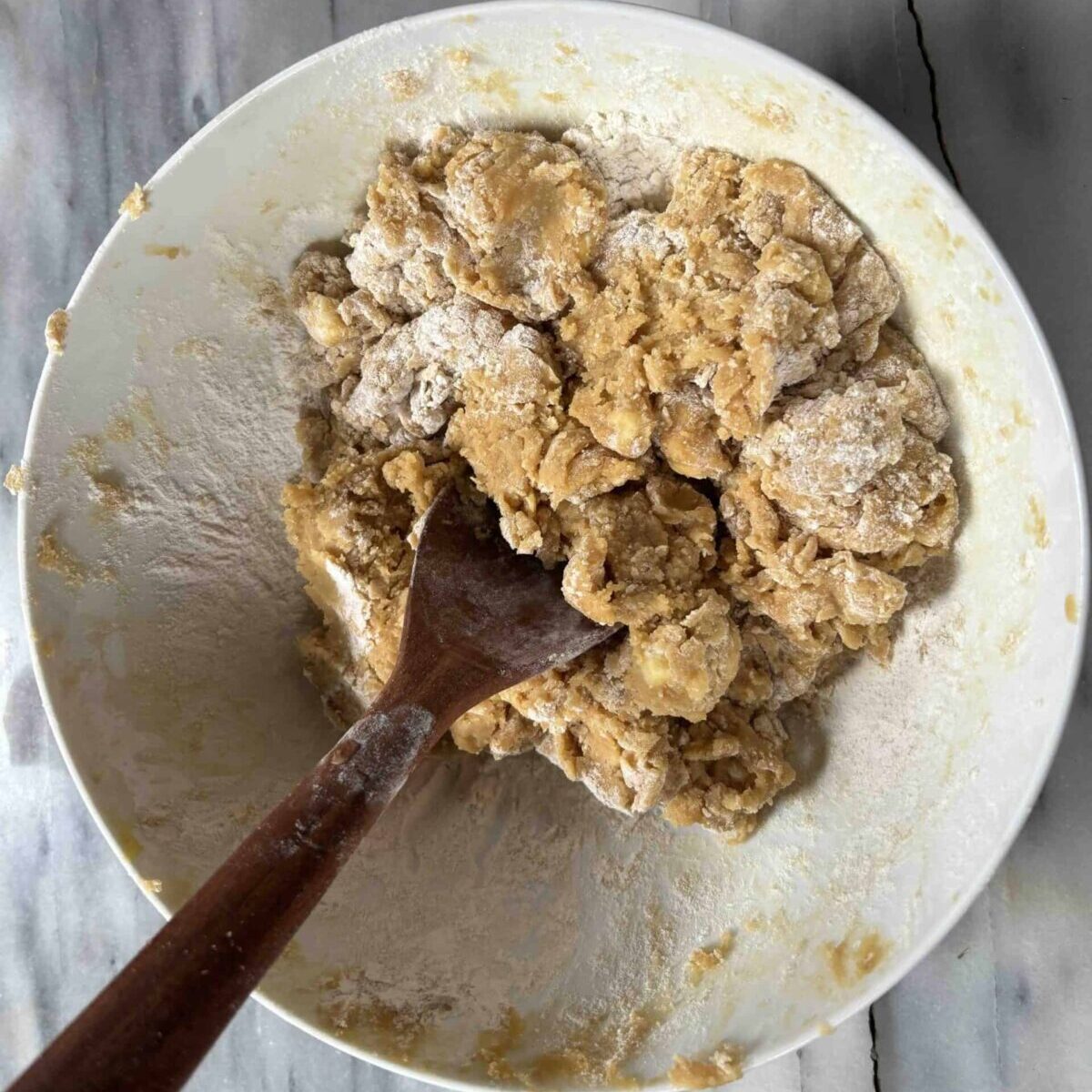 Cookie dough with flour added.