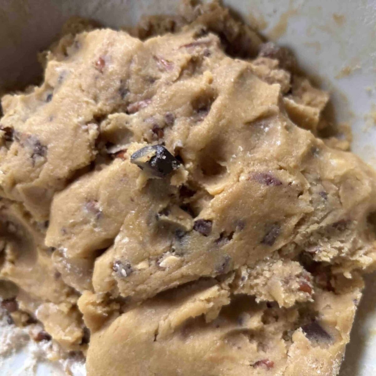Cookie dough ready to bake.