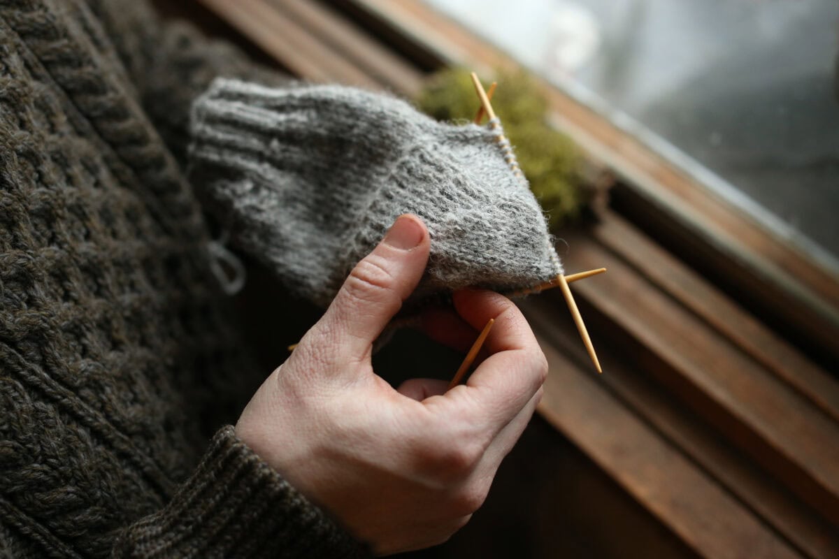 Hand knitting